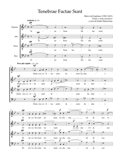Tenebrae factae sunt (Responsorium Secundum Hebdomadae Sanctae) (arr. Guido Menestrina)
