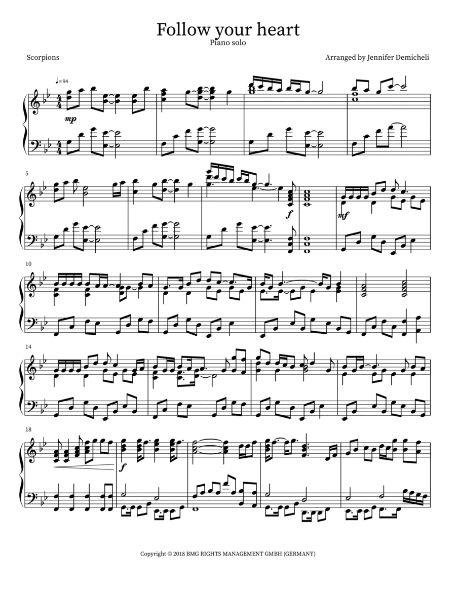 Follow Your Heart (arr. Jennifer Demicheli)