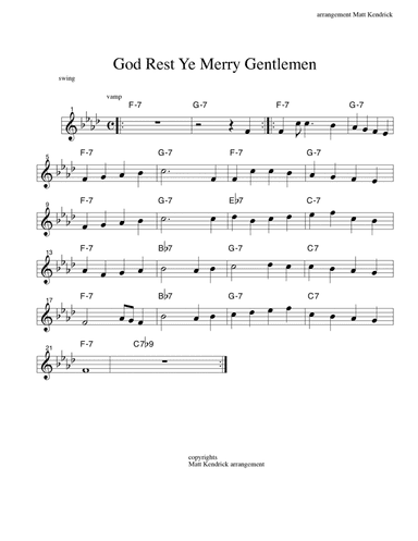 God Rest Ye Merry Gentlemen (arr. Matt Kendrick)