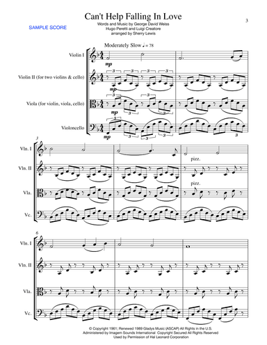 Can't Help Falling In Love (arr. Sherry Lewis)