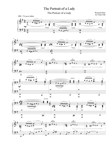The Portrait Of A Lady - End Title (arr. Piano Palt)