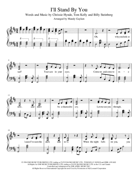 I'll Stand By You (arr. Mandy Gayken)