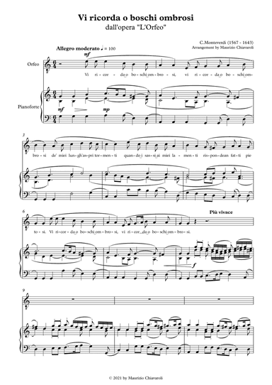 Vi ricorda o boschi ombrosi (arr. Maurizio Chiavaroli)