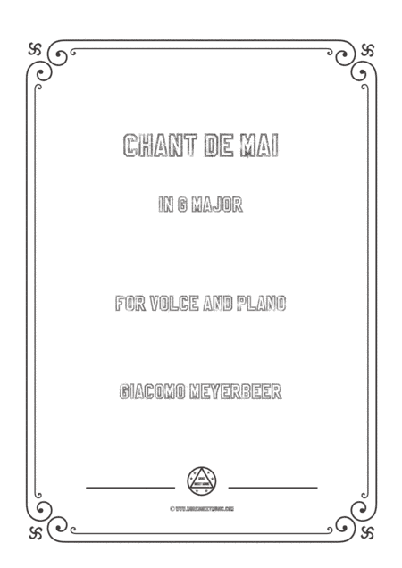 Meyerbeer-Chant de mai in G Major,for Voice and Piano (arr. MSM)