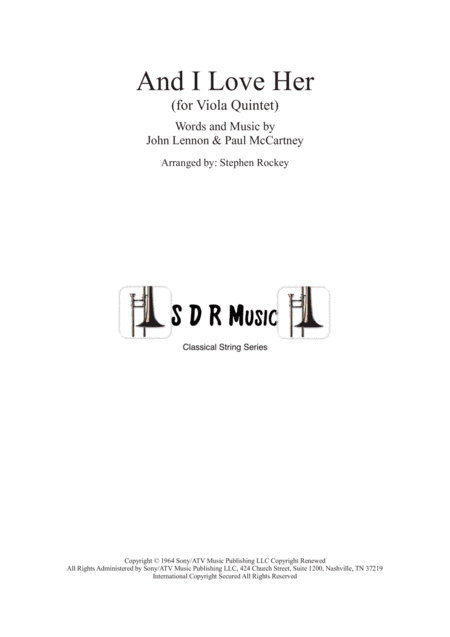 And I Love Her (arr. Stephen Rockey)