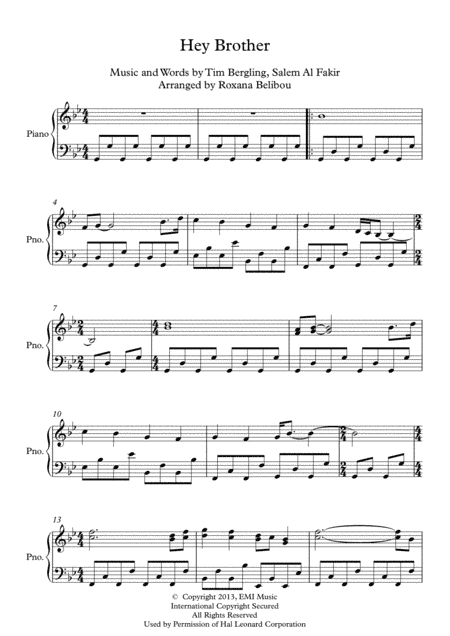 Hey Brother (arr. Roxana Belibou)