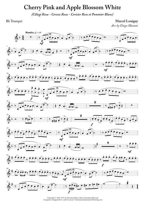 Cherry Pink And Apple Blossom White (arr. Diego Marani)