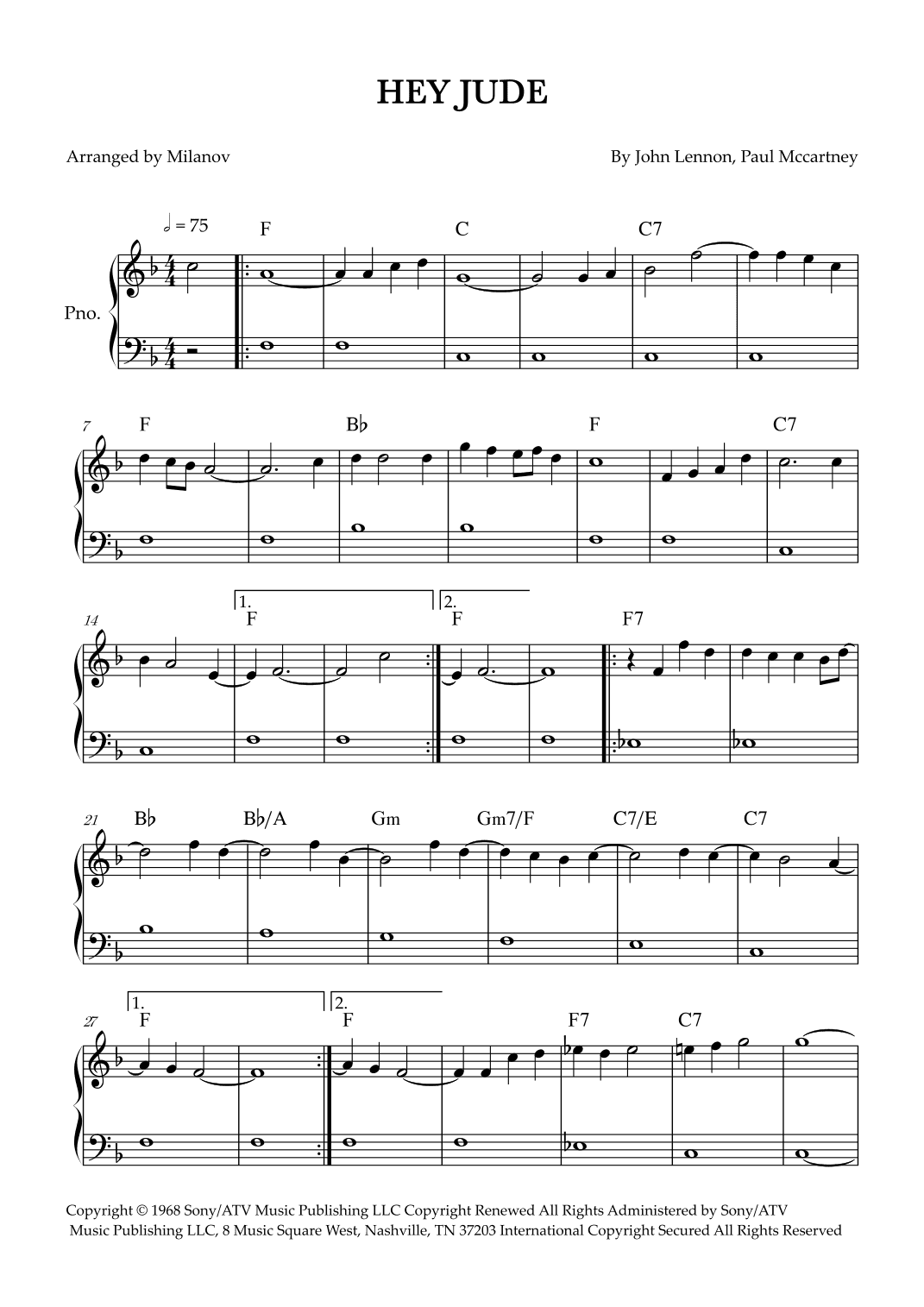 Hey Jude (arr. Milanov)