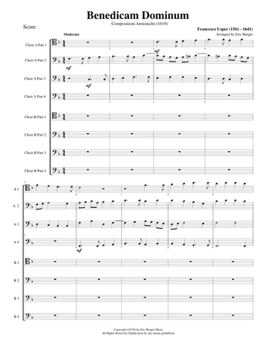Benedicam Dominum for Trombone or Low Brass Octet (arr. Eric Burger Music)