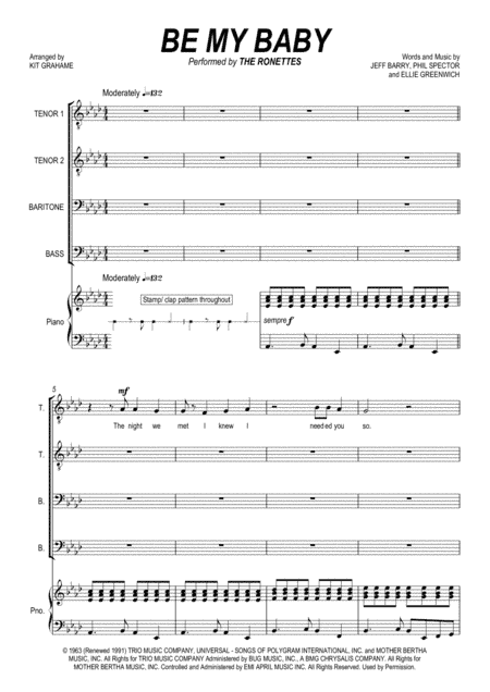 Be My Baby (arr. Kit Grahame)