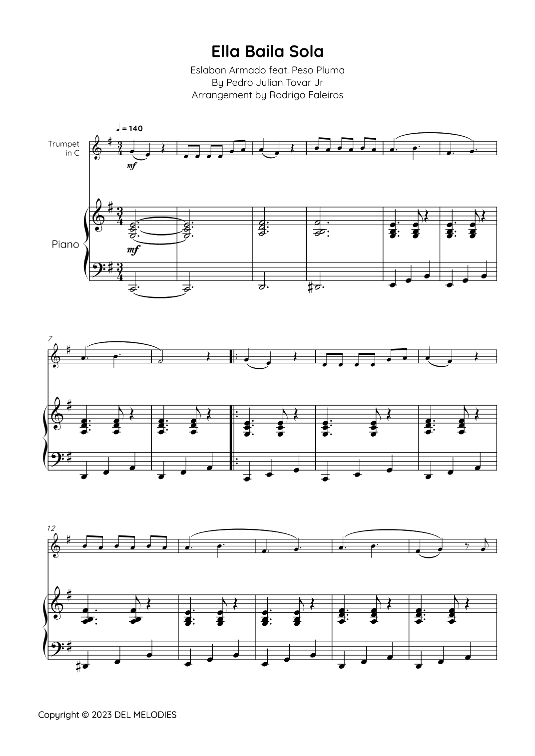 Ella Baila Sola (arr. Rodrigo Faleiros)