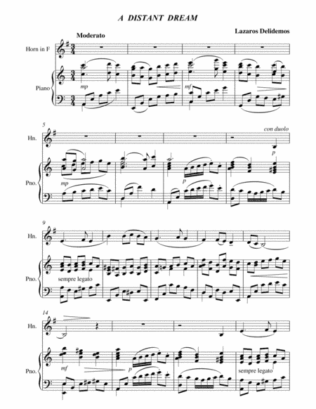 A DISTANT DREAM for Horn in F and Piano