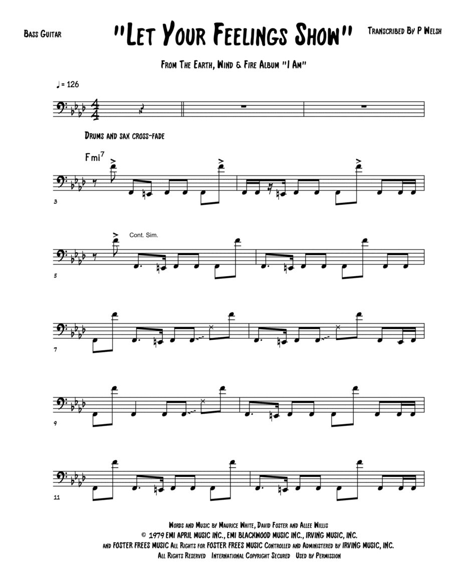 Let Your Feelings Show (arr. Accubass)