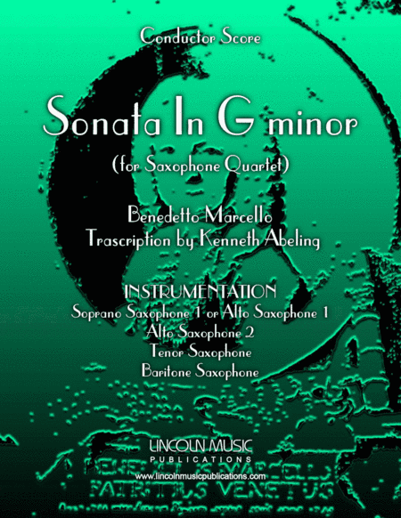 Marcello - Sonata in G minor (for Saxophone Quartet SATB or AATB) (arr. Kenneth Abeling)