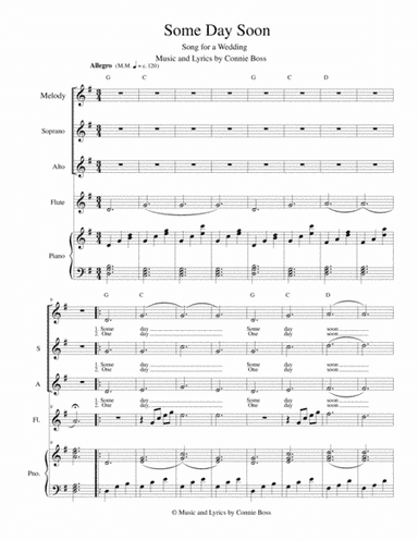 Some Day Soon - wedding - vocal trio and piano with optional instruments