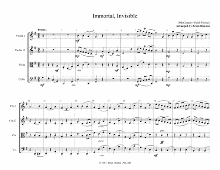 Immortal, Invisible, God Only Wise (arr. Brian Dunbar)