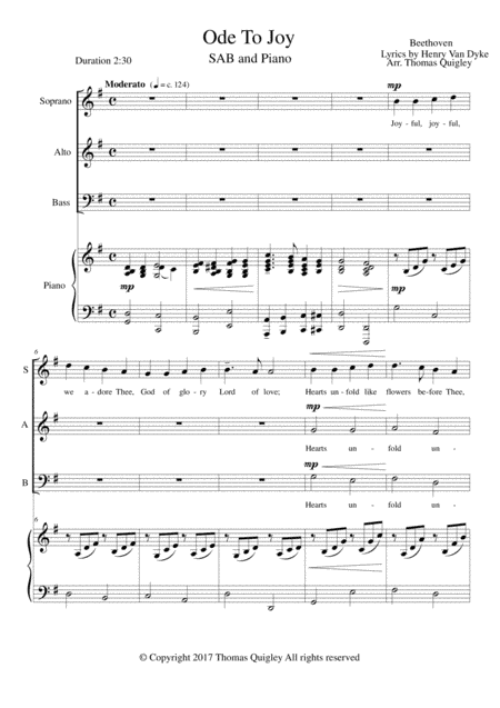 Ode to Joy (arr. Thomas Quigley)