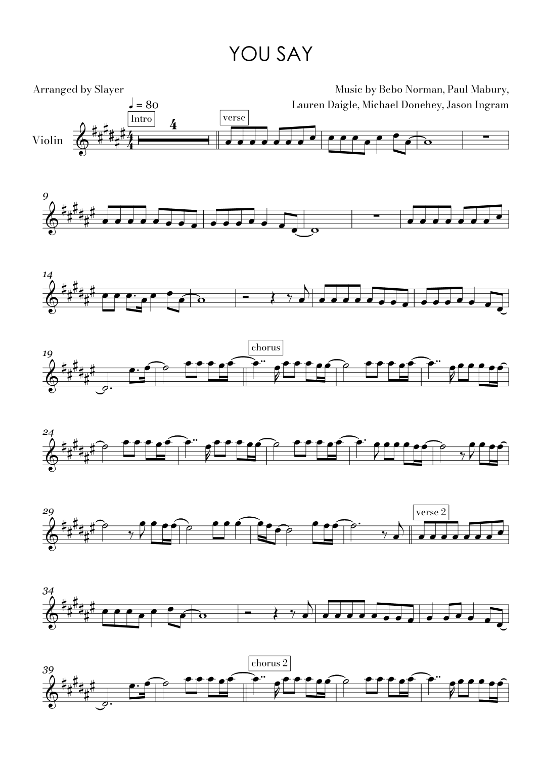 You Say (arr. Slayer)