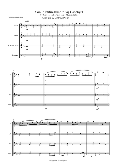 Con Te Partiro (time To Say Goodbye) (arr. Matthew pyeon)