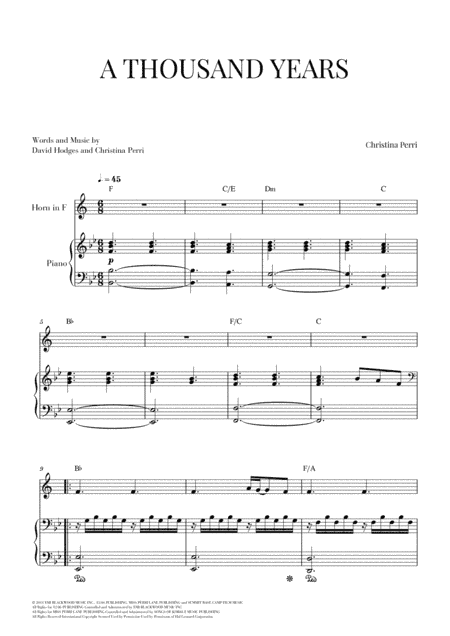A Thousand Years (arr. Cadenza Editions)