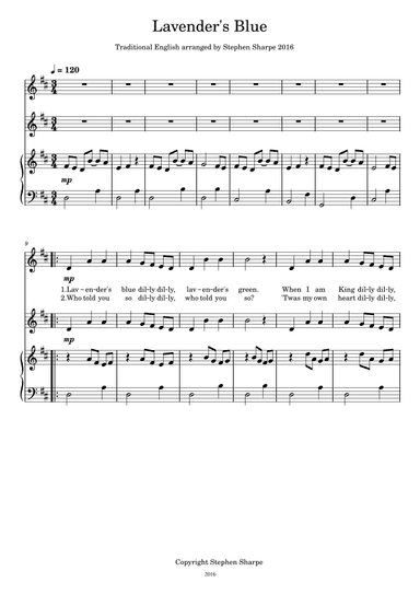 Lavender's Blue (arr. Stephen Sharpe)