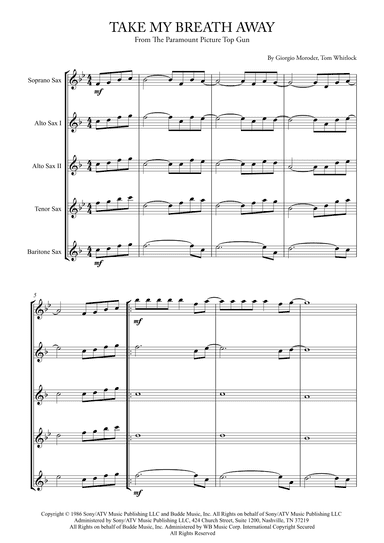Take My Breath Away (love Theme) (arr. Karen Gueiros)