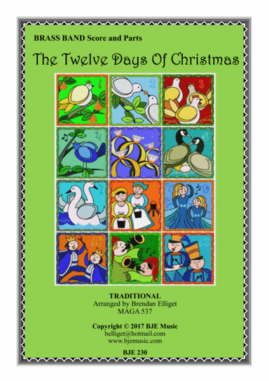 The Twelve Days of Christmas - Brass Band  Score and Parts PDF (arr. Brendan Elliget MAGA 537)