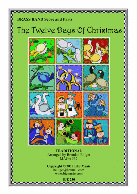 The Twelve Days of Christmas - Brass Band  Score and Parts PDF (arr. Brendan Elliget MAGA 537)