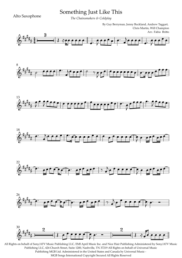 Something Just Like This (arr. Fabio Britto)