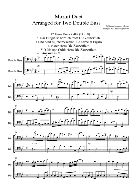 Mozart Double Bass Duo for Two (arr. Ellen Macpherson)