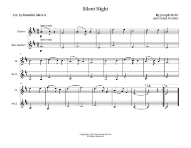 Silent Night- Clarinet and Bass Clarinet Duet (arr. Dominic Meccia)