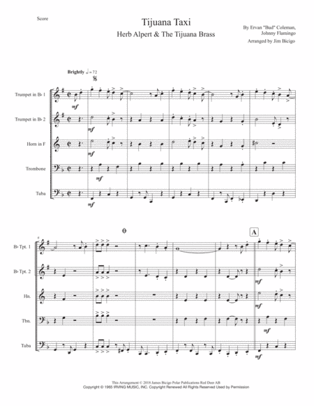 Tijuana Taxi (arr. Jim Bicigo)