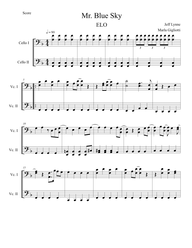 Mr. Blue Sky (arr. Marla Gigliotti)
