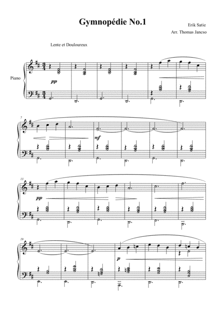 Gymnopédie No.1 (arr. Thomas Jancso)