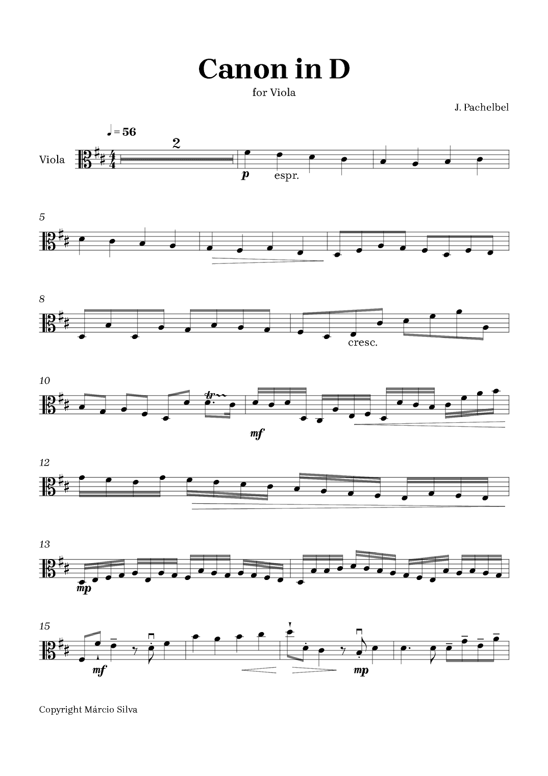 Canon in D (arr. Márcio Silva)