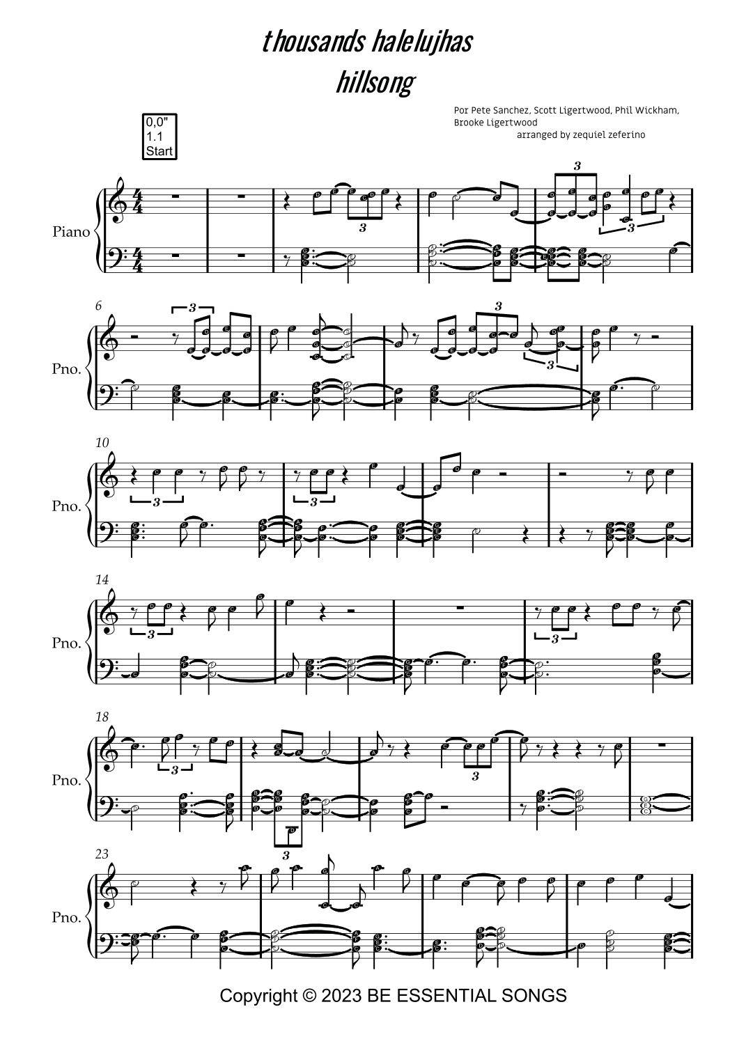A Thousand Hallelujahs / I (we) Exalt Thee (arr. by ezequiel zeferino)