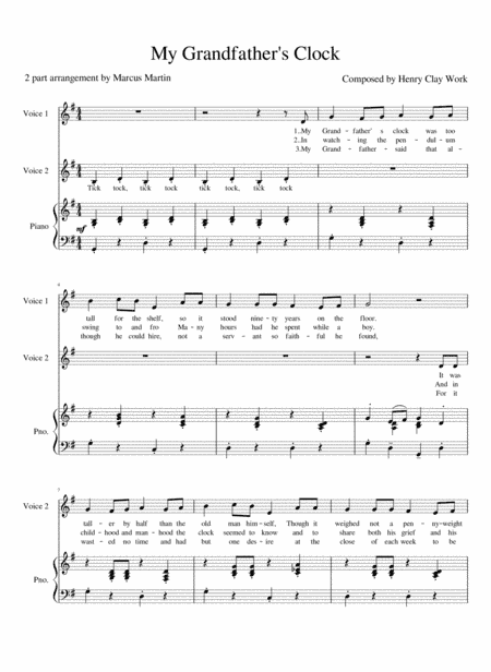 My Grandfather's Clock (arr. Marcus Martin)