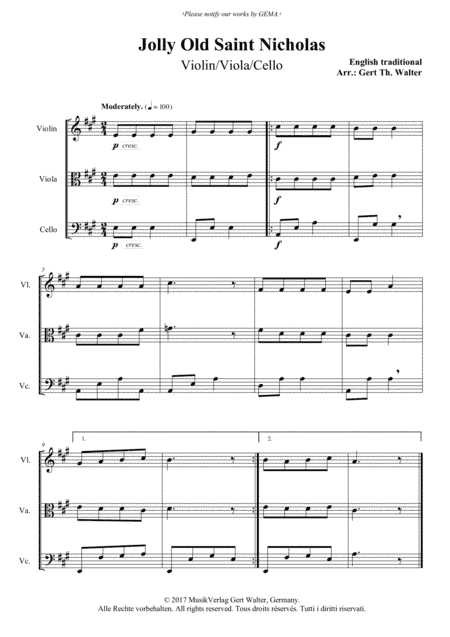 Jolly Old Saint Nicholas (arr. Gert Th. Walter)