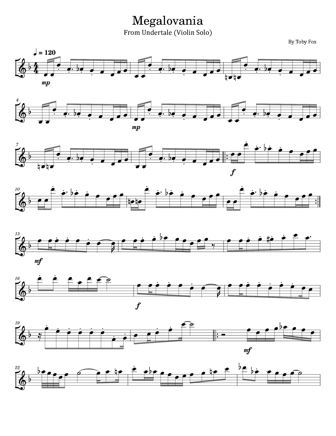 Megalovania (arr. poon)