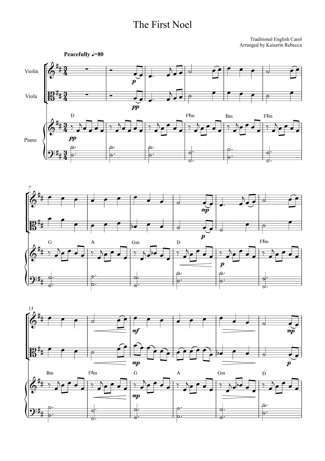 The First Noel (arr. Kaiserin Rebecca)
