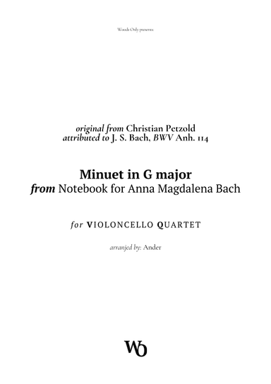 Minuet in G major by Bach for Cello Trio (arr. Ander)