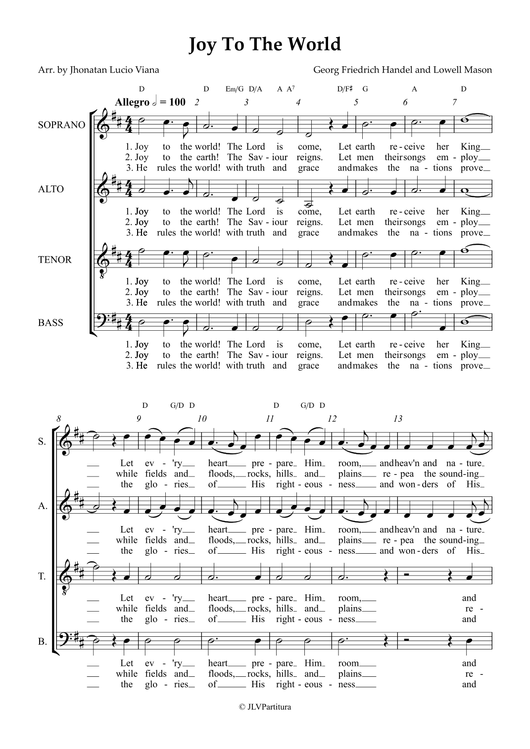 Joy To The World (arr. Jhonatan Lucio Viana)