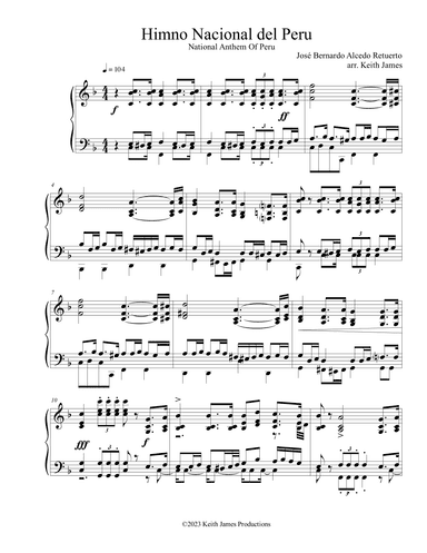 Himno Nacional del Perú (National Anthem Of Peru) (arr. Keith James)