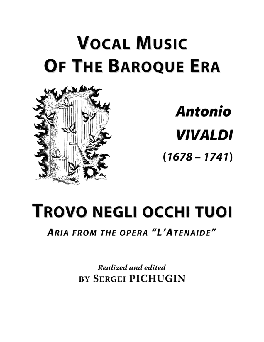 VIVALDI Antonio: Trovo negli occhi tuoi, aria from the opera "L'Atenaide", arranged for Voice and Pi (arr. Sergei PICHUGIN)
