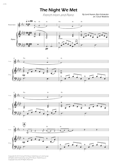 The Night We Met (arr. César Madeira)