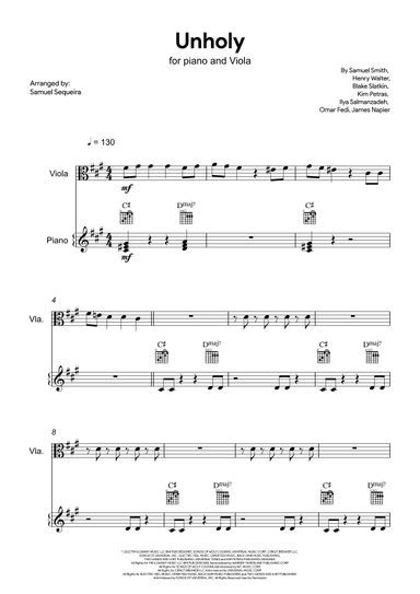 Unholy (arr. Samuel Sequeira)