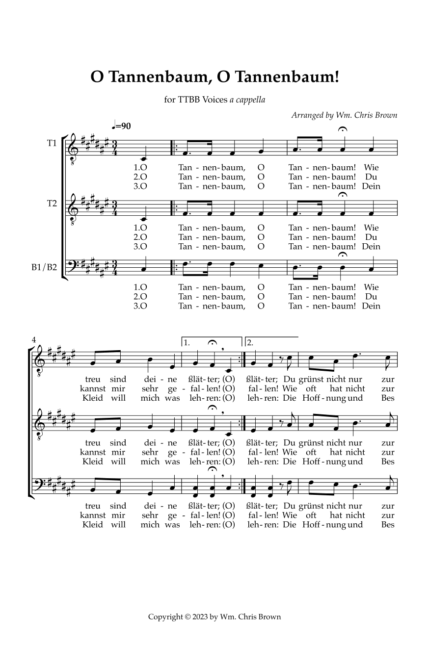 O Tannenbaum, O Tannenbaum! (arr. William C. Brown)