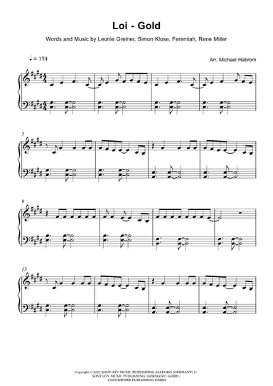 Weight In Gold (arr. Michael Habrom)