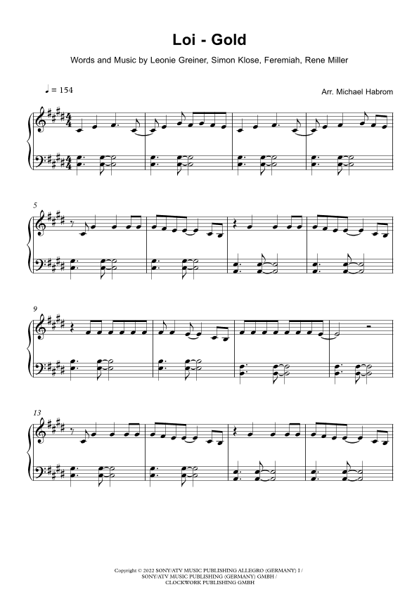 Weight In Gold (arr. Michael Habrom)