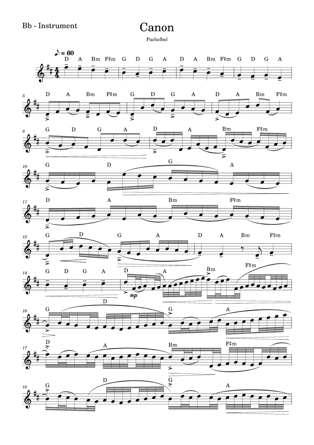Canon Pachelbel (arr. Fabio Eduardo de Oliveira)